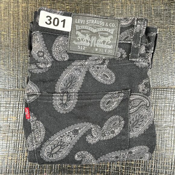 Levis Jeans 512 Slim Taper Paisley Retro Denim Men's Size 31x30 - Picture 9 of 9